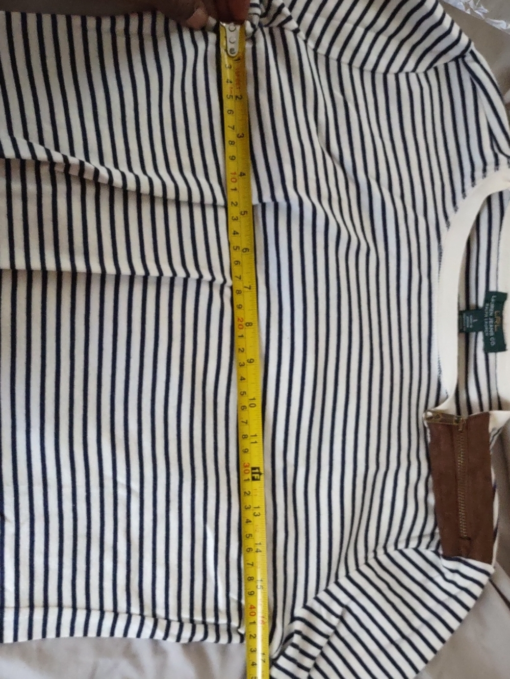 Lauren Ralph Lauren Navy and White Striped Long Sleeve Top - Picture 9 of 10